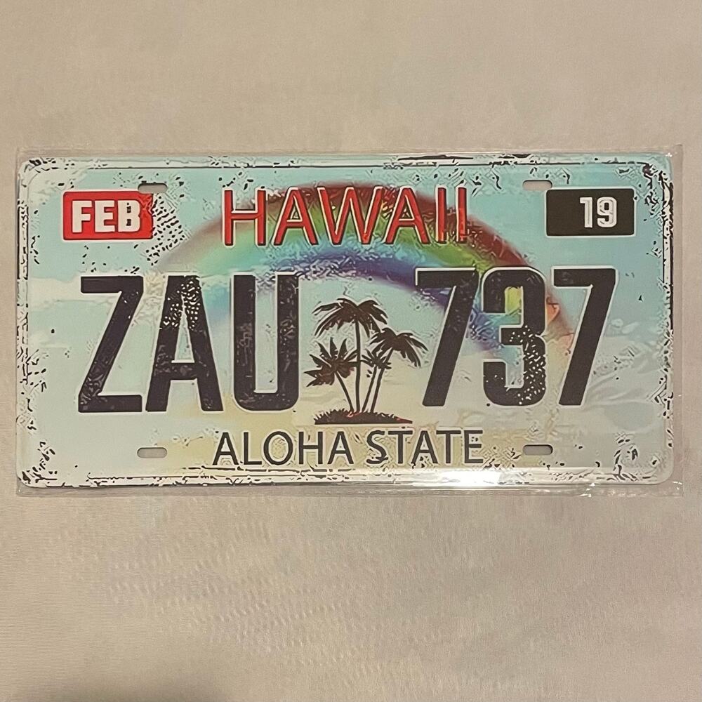 Decorative 6” x 12” Metal Sign ~ Hawaii Auto License Plate